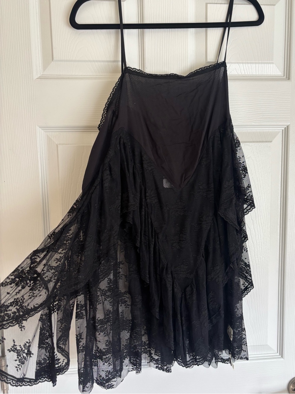 NWT Free People “Sunday Candy” Black Mini Lace Slip Dress - Picture 4 of 6